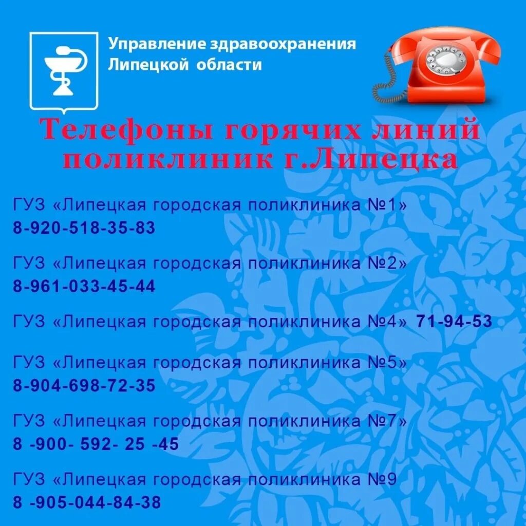 Поликлиника 5 воронеж телефон регистратуры. Липецк.горячая линия. Номер телефона больницы. Горячая линия поликлиники. Горячая линия больницы.