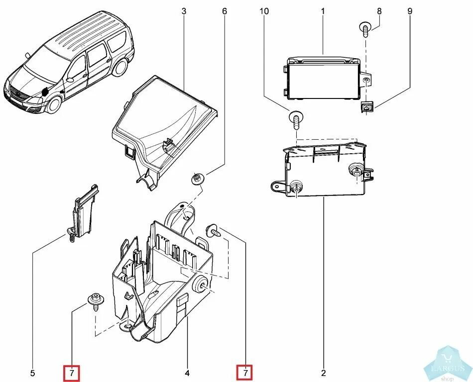 Крышка предохранителя лада ларгус Крышка блока предохранителей Lada Largus 1 (2012-нв) цена 0 руб. 243825499R