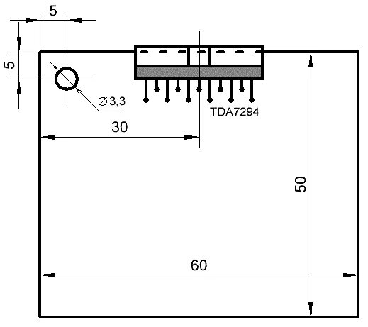 Схема подключения микросхемы tda 7295 tda7294 100V 100W DMOS audio amplifier with mute/st-by 320Volt