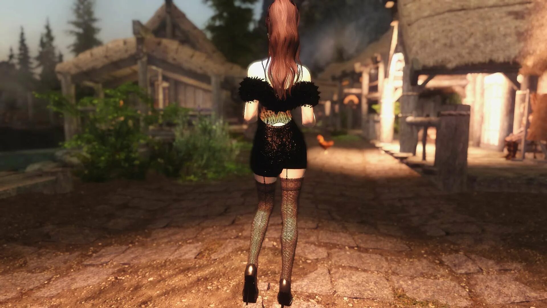 Cbbe physics. Skyrim — черное вечернее платье unp-hdt. skyrim платье hdt. скайрим свадебное платье cbbe. платье skyrim le hdt.