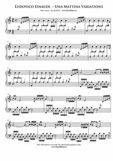 Einaudi una mattina ноты для фортепиано