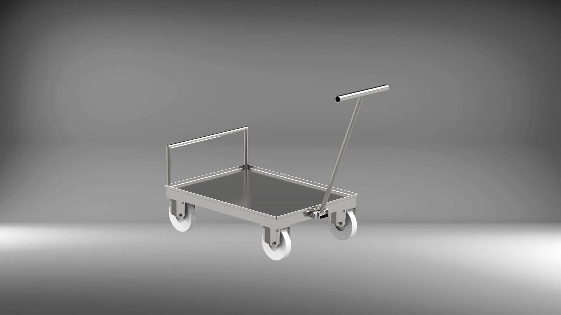 Тележка п/э 600х400. Красный. Тележка для ящиков на колесах. Ру 600х400. 508.