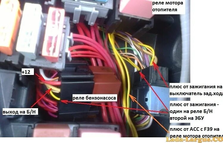 Предохранители Лада Ларгус и реле с назначением и схемами блоков