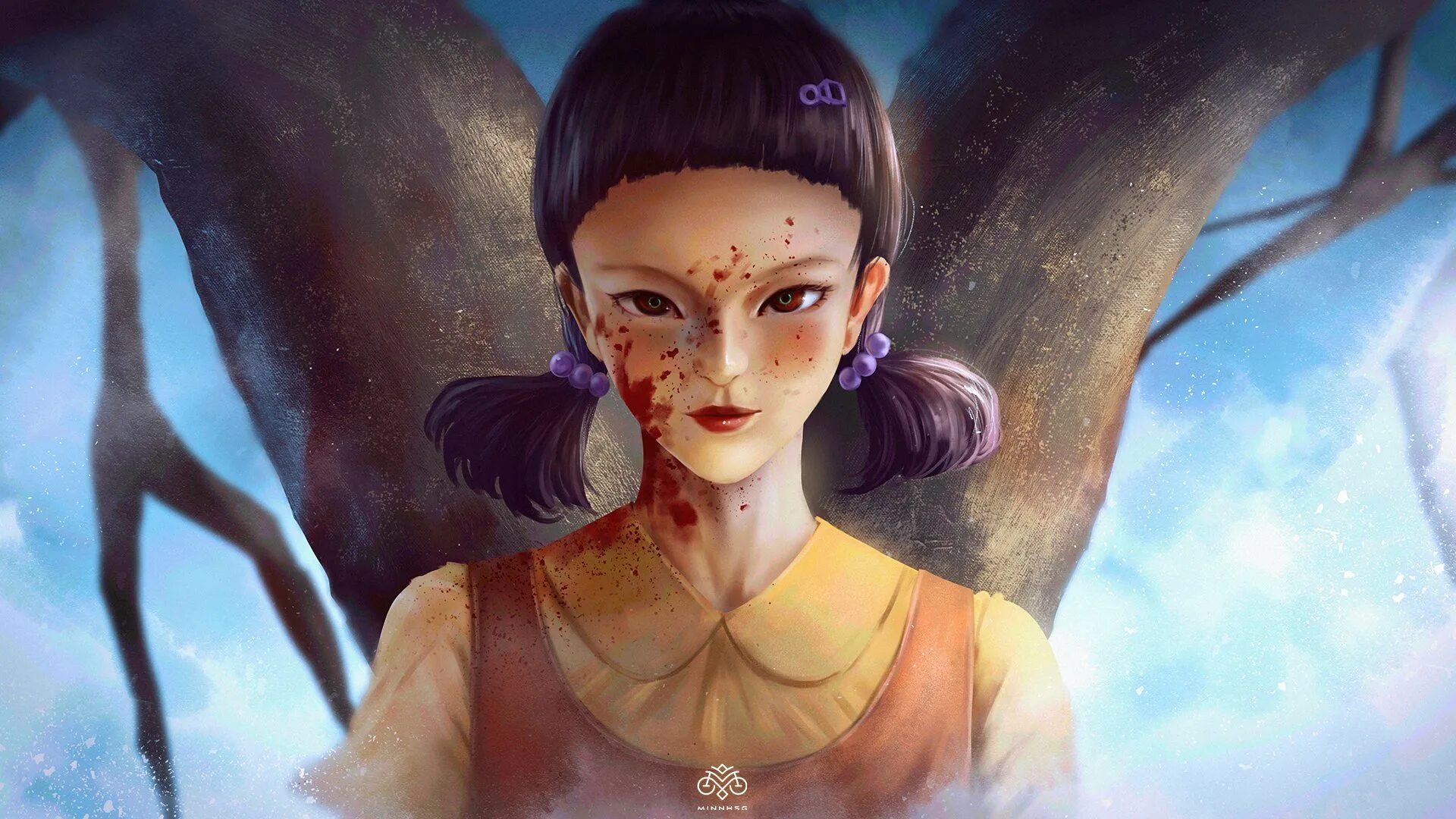 Беби кукла из игры кальмар. Игра в кальмара кукла. Кукла из игры в кольмара. Squid game doll netflix. Squid game doll.