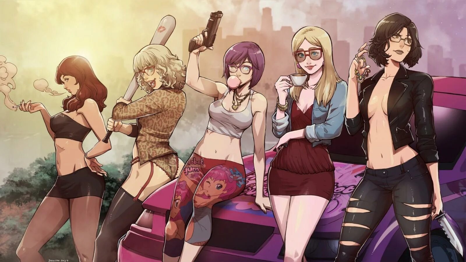 Gta v animations. Danusko gta art. gta 5 аниме. 5 девушек арт. gta online девушки арт.