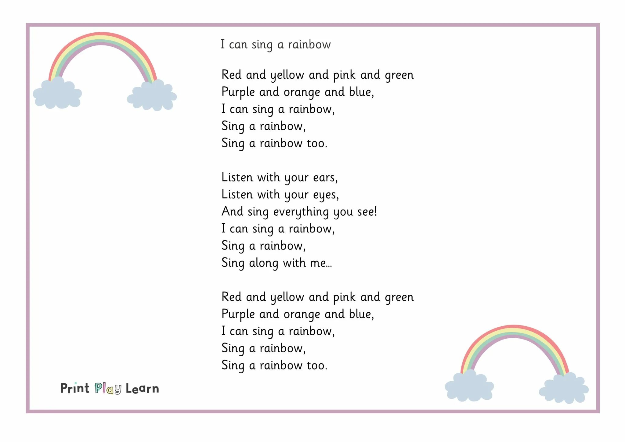 Трек по английски. Песня i can Sing a Rainbow. Стишок про цвета на английском. Стихи по английскому про цвета. Стих про радугу на английском.