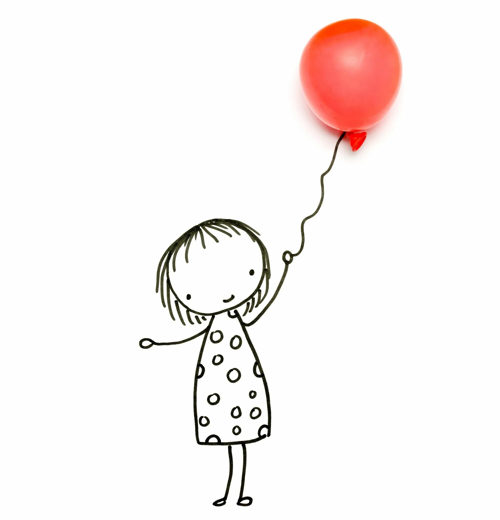 Девочка с шариками. Нарисованная девочка с шариками. Держит шарик. Девушка с шарами рисунок.
