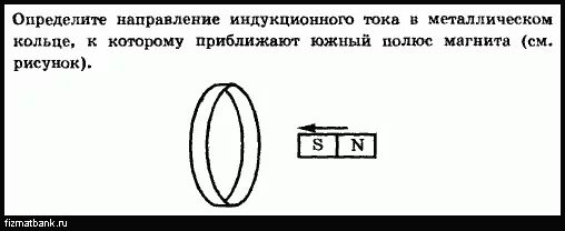 Определить направление тока в кольце. Определите направление индукционного тока в кольце. Направление индукционного тока Южный полюс. Индукционный ток в кольце. Каково направление индукционного тока в кольце