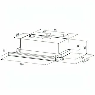 Размеры вытяжки крона