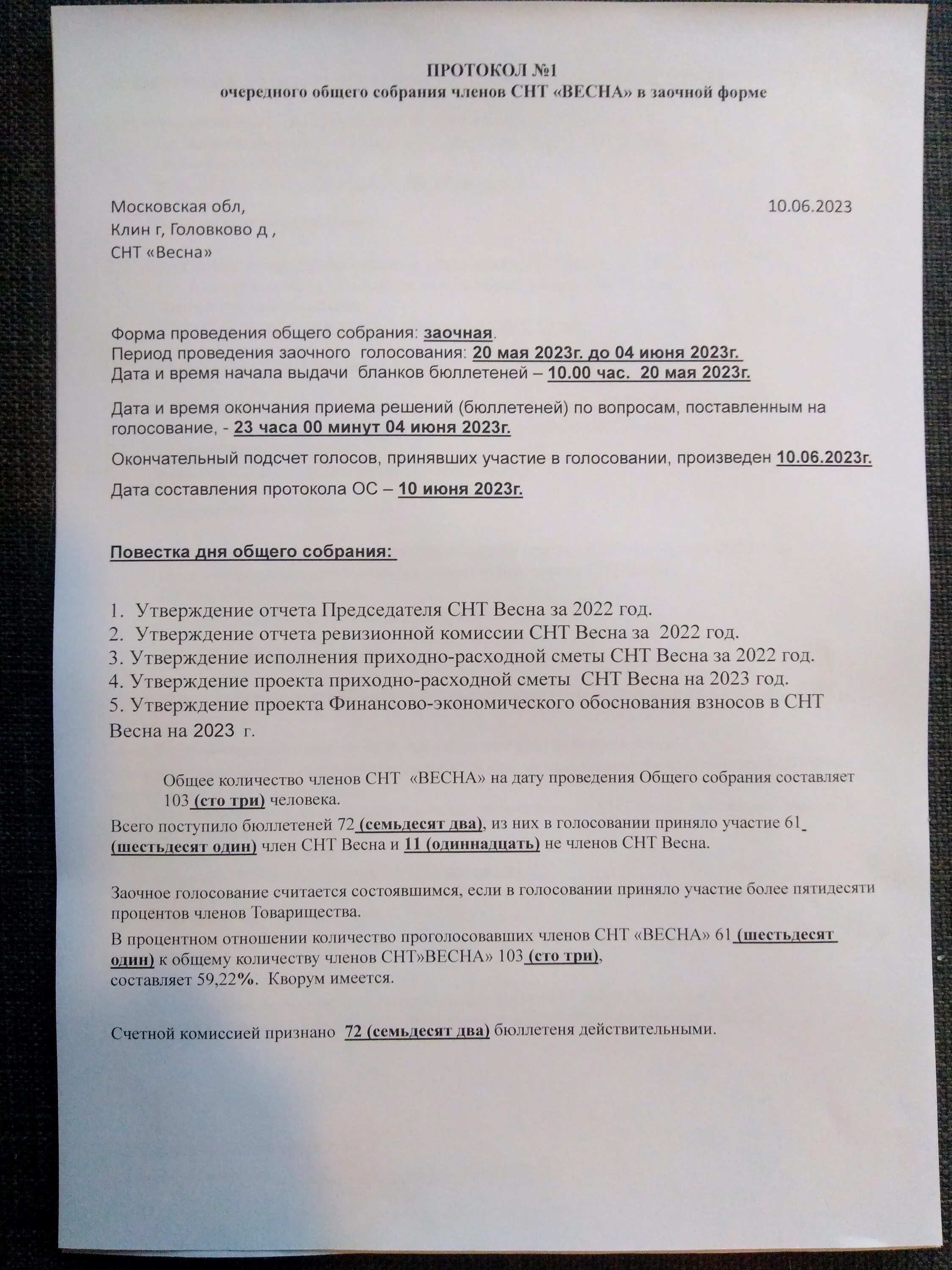 Общее собрание снт повестка дня. Протокол общего собрания снт.