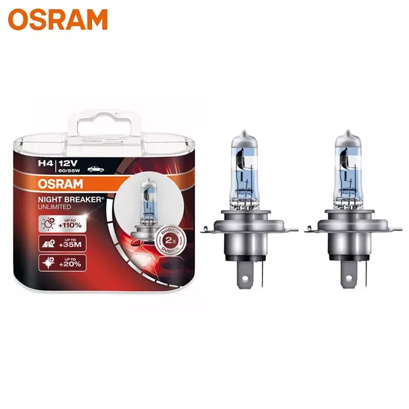 Осрам лампы автомобильные h4. Лампы h4 Osram Night Breaker. Osram h4 Night Breaker Unlimited +110. Osram Night Breaker Unlimited h4.