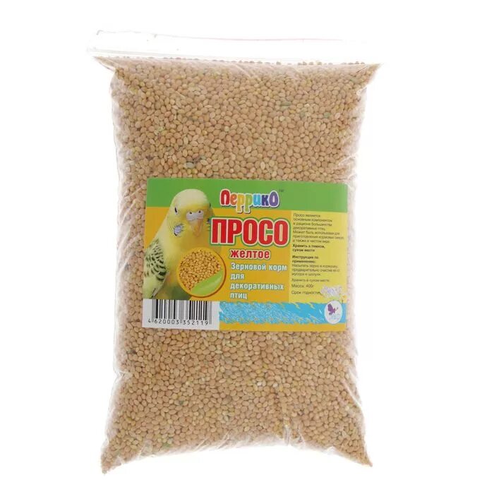 пшено дранец. просо кормовое. зоомир корм просо для птиц и грызунов. почем просо. просо желтое 400 г, , шт.