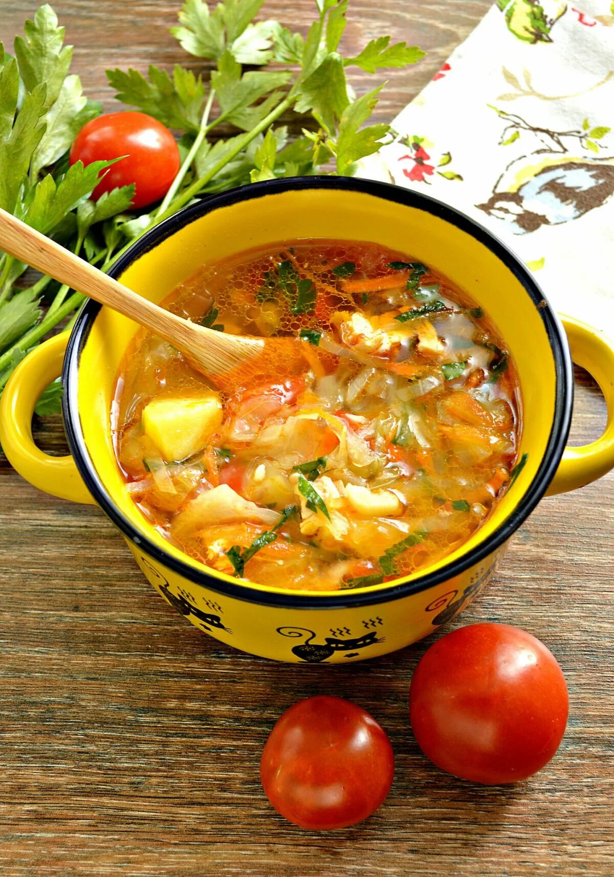 Вкусные свежие щи из курицы