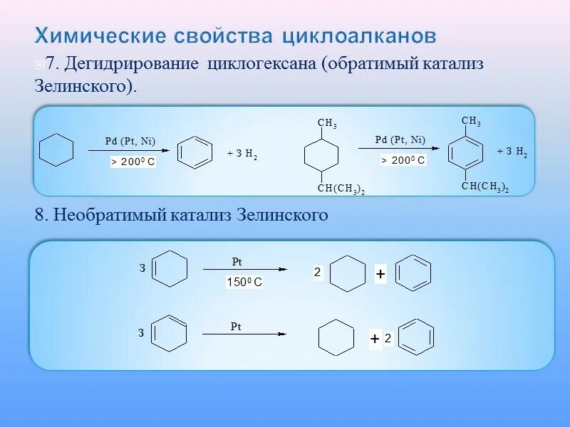 Циклогексан продукт реакции. Хим св циклоалканов. Дегидрирование циклопарафинов. Циклоалкен химические свойства. Циклопентан дегидрирование.