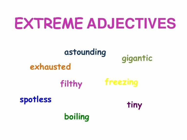 Extreme adjectives. Extreme adjectives в английском. What is extreme adjectives. Extreme adjectives Full. Very прилагательные