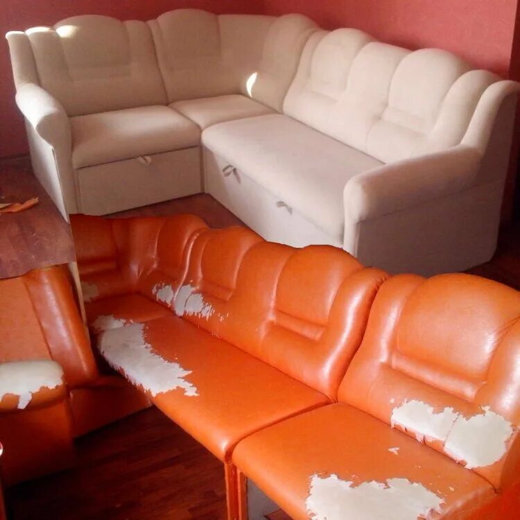 перешивка мягкой мебели. диван до после. обивка мебели до и после. кресло обтянутое кожей. ремонт мягкой мебели в москве недорого.