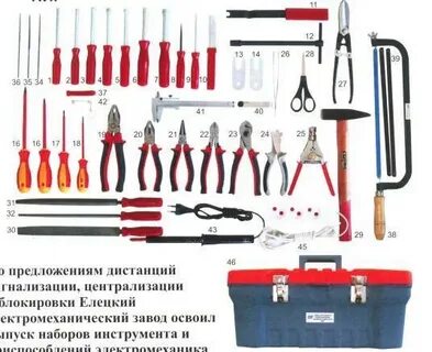 Перечень инструмента для ремонта оборудования
