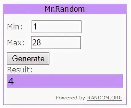Random min max