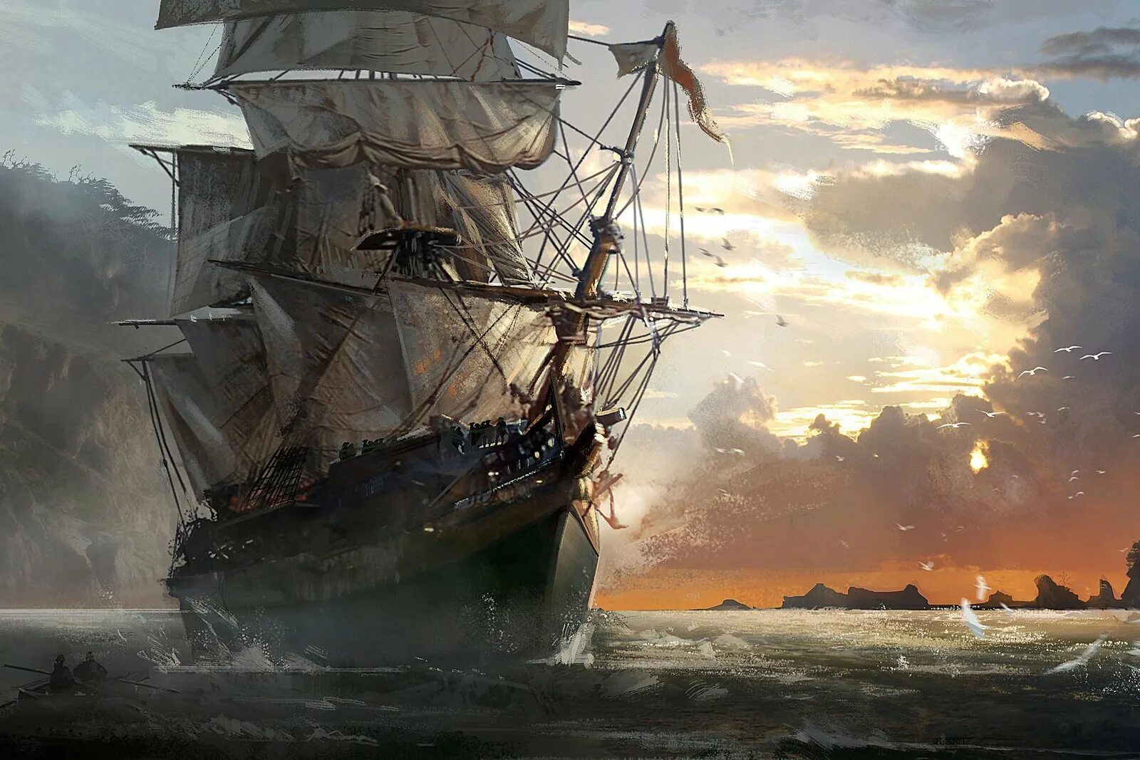 Старинные корабли. Парусный корабль в море. Корсары шип пак. Пиратский корабль на закате. Корабль карибского моря.