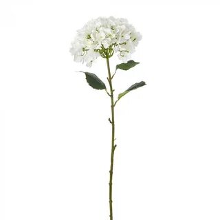 Artificial Single Stem Hydrangea Flower 43" - White.