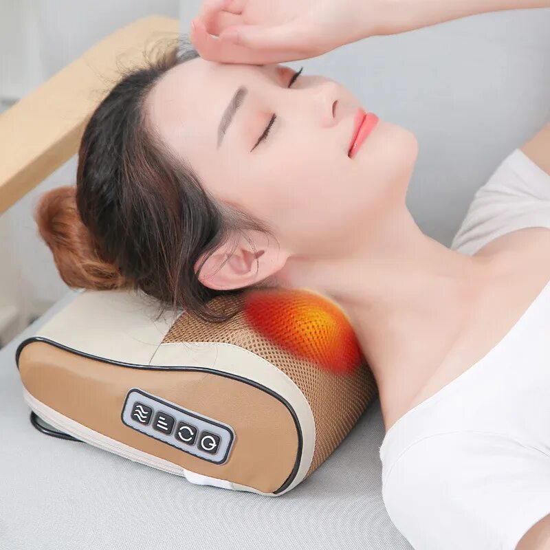 Массажная подушка Neck Massager 2. Массажная подушка cervical massage Pillow. Массажер шиацу для шеи и спины. 2in1 total back Shiatsu Massager model DGL-rd01b.