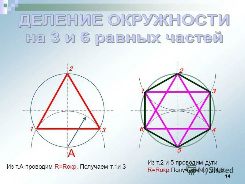 Разделить окружность на 3 равные части. Деление окружности на 3 и 6 частей. Деление окружности на три части. Деление окружности на три равные части. Делить круг на 6