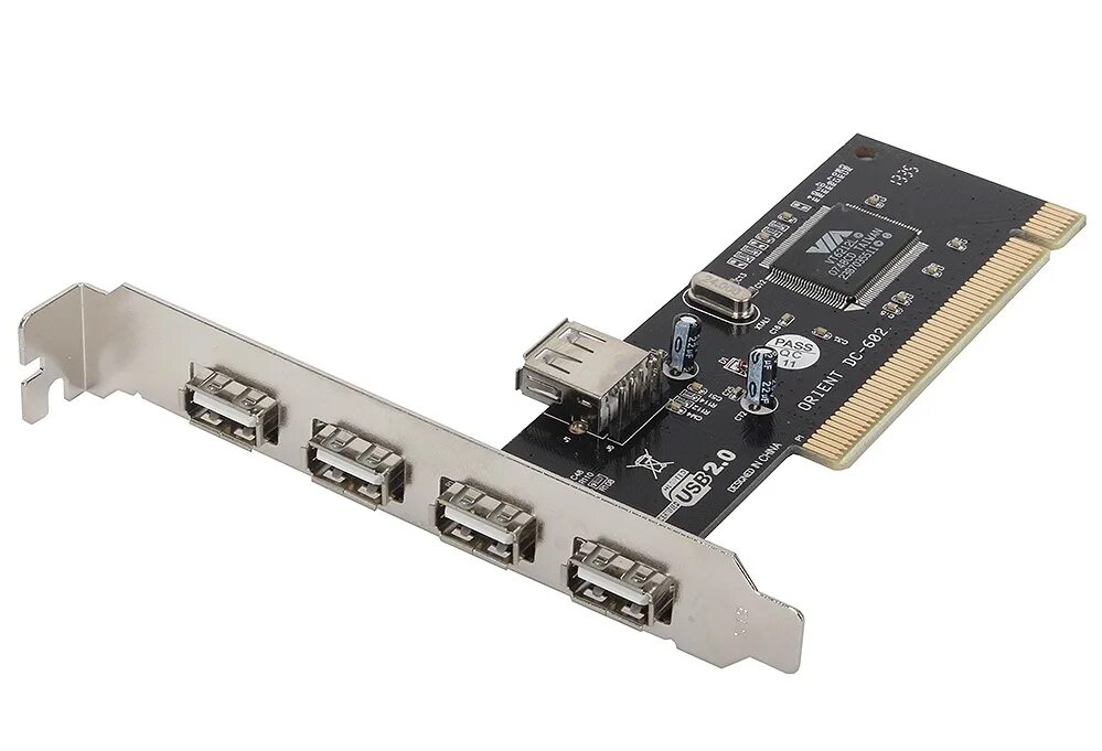 Контроллер PCI Orient DC-602. PCI USB Card (via 4+1) PU-r001. Via 6212 USB 2.0 PCI Card. Контроллер 4-Port USB2.0 PCI Card.