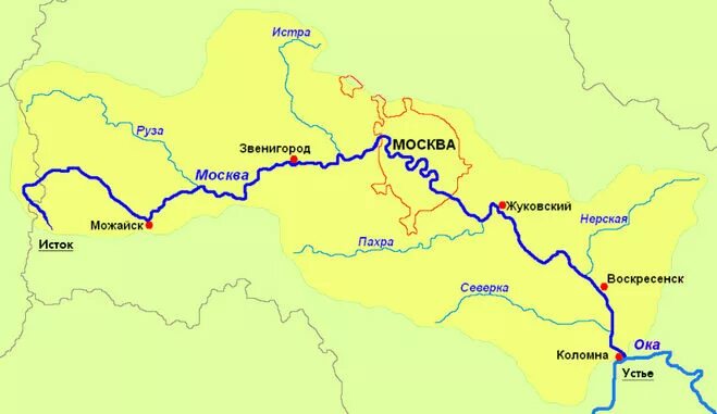 Ближайшие реки москвы