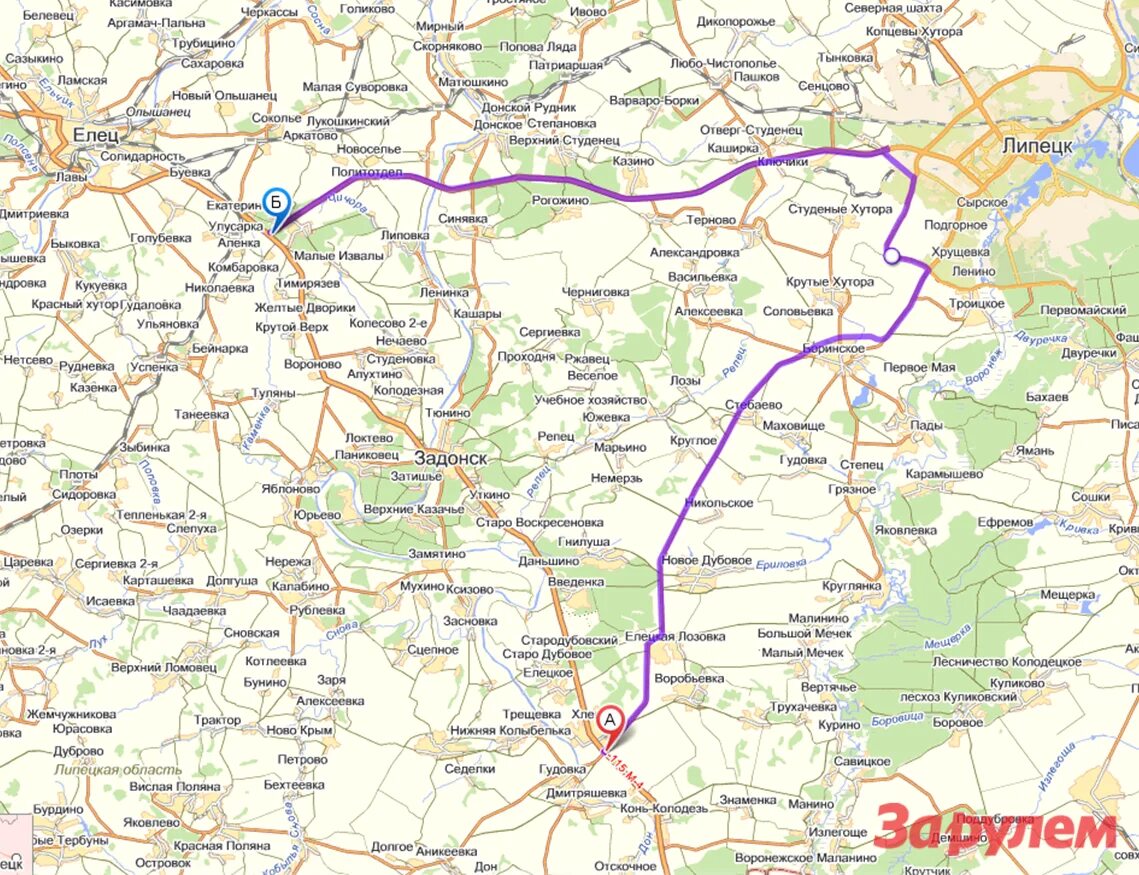 Карта села дону. Задонск на карте липецкой области. карта м4 липецкая область. дорога от москвы до липецкой области. елец и задонск на карте.