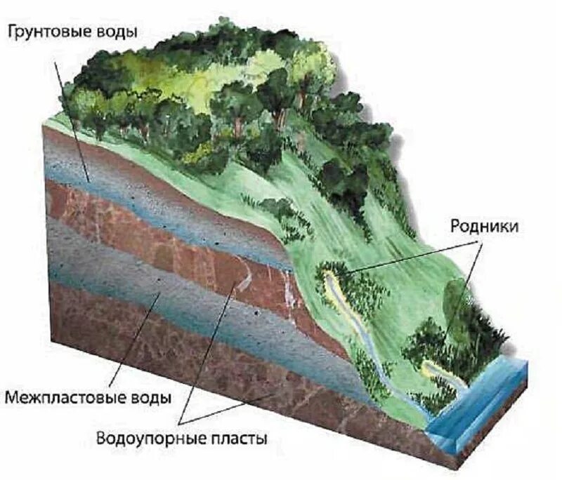 Грунтовые и межпластовые воды. Грунтовые воды межпластовые воды. Подземные воды межпластовые и грунтовые воды. Грунтовые воды водоупорные слои. Название подземной воды