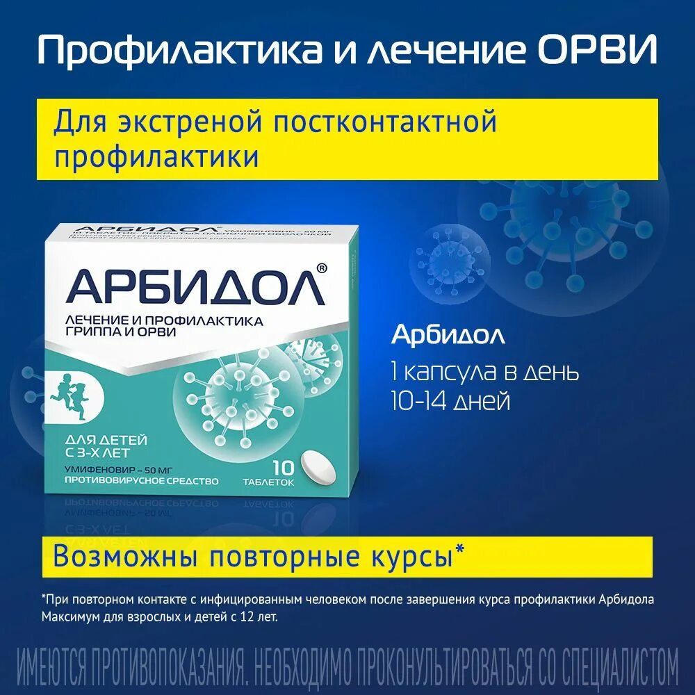 Лечение арбидолом взрослых орви