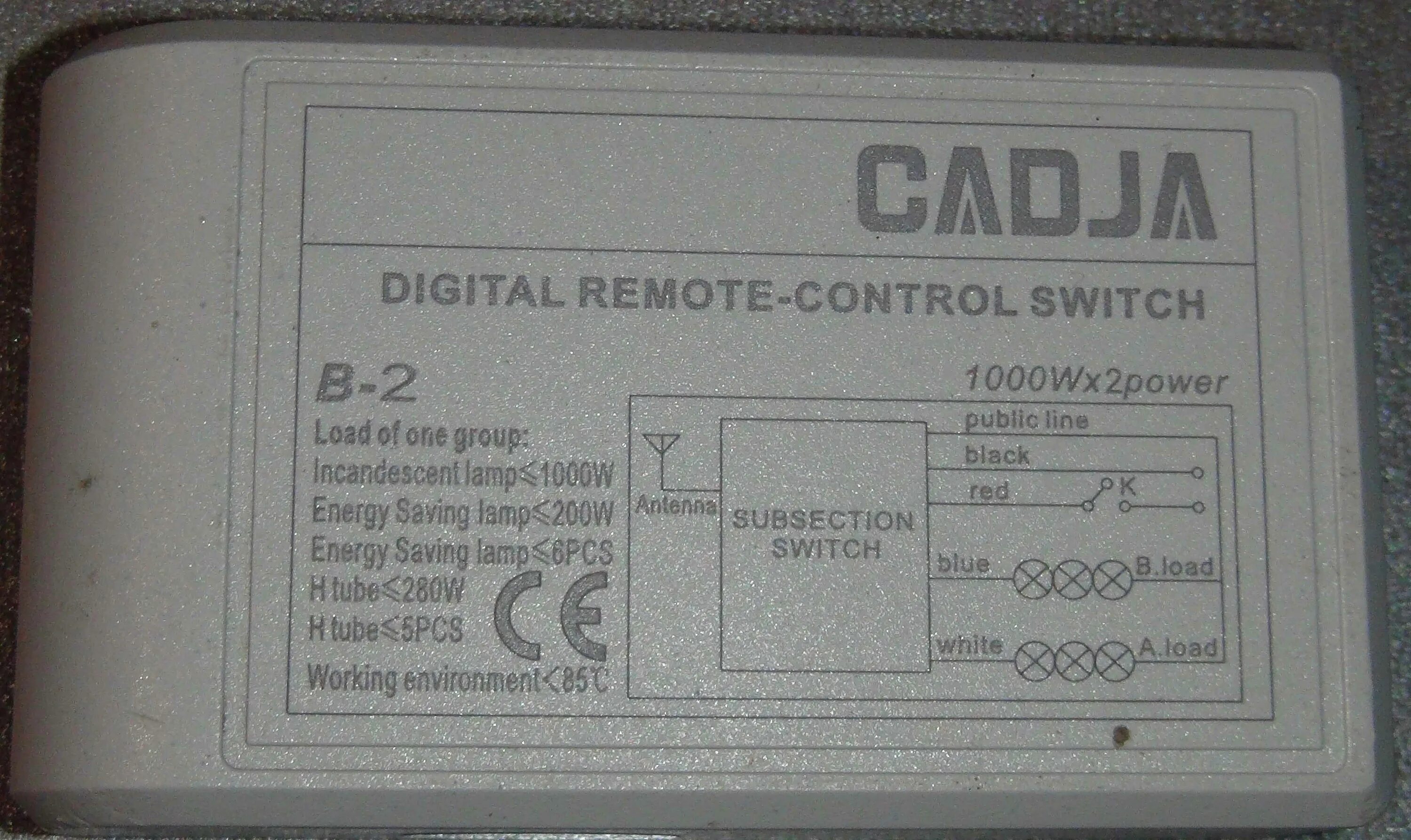Digital controlling switch. Digital remote control switch 1000w 3 power. cadja digital remote-control switch b-2 1000wx2 power. cadja b3.