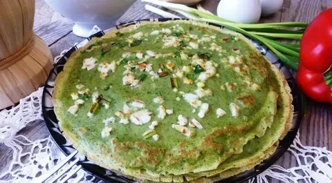 Блины с зеленым луком и яйцом рецепт