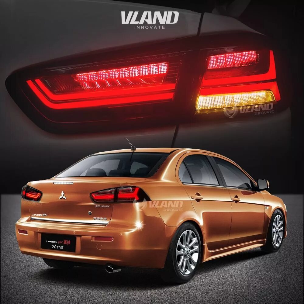 Led mitsubishi. Lancer 10 светодиодные фонари. Лансер 10 диодные фонари. Задняя оптика Lancer 10. Лансер 10 задние фонари диодные.