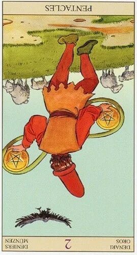 2 пентаклей таро значение чувства.