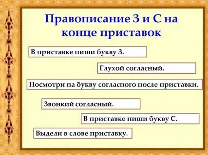 Правило з с по русскому языку