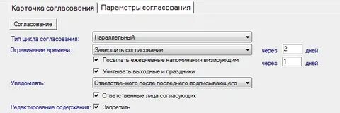 Карточка согласования