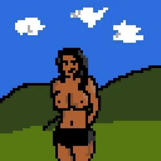 Gave this pixel art a try. naturally started with a naked woman Scrolller.