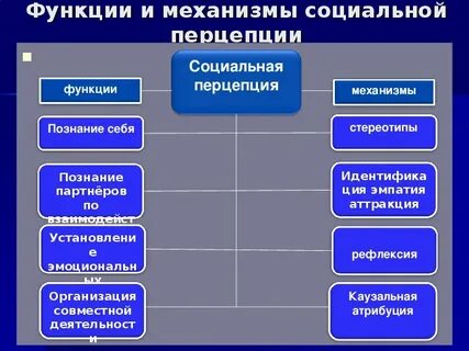 Механизмы социальной перцепции в психологии