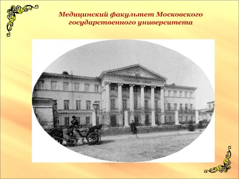 Первый российский институт. Медицинский Факультет Московского университета 19 век. Московский институт 19 век. Московский медицинский университет в 19 веке.