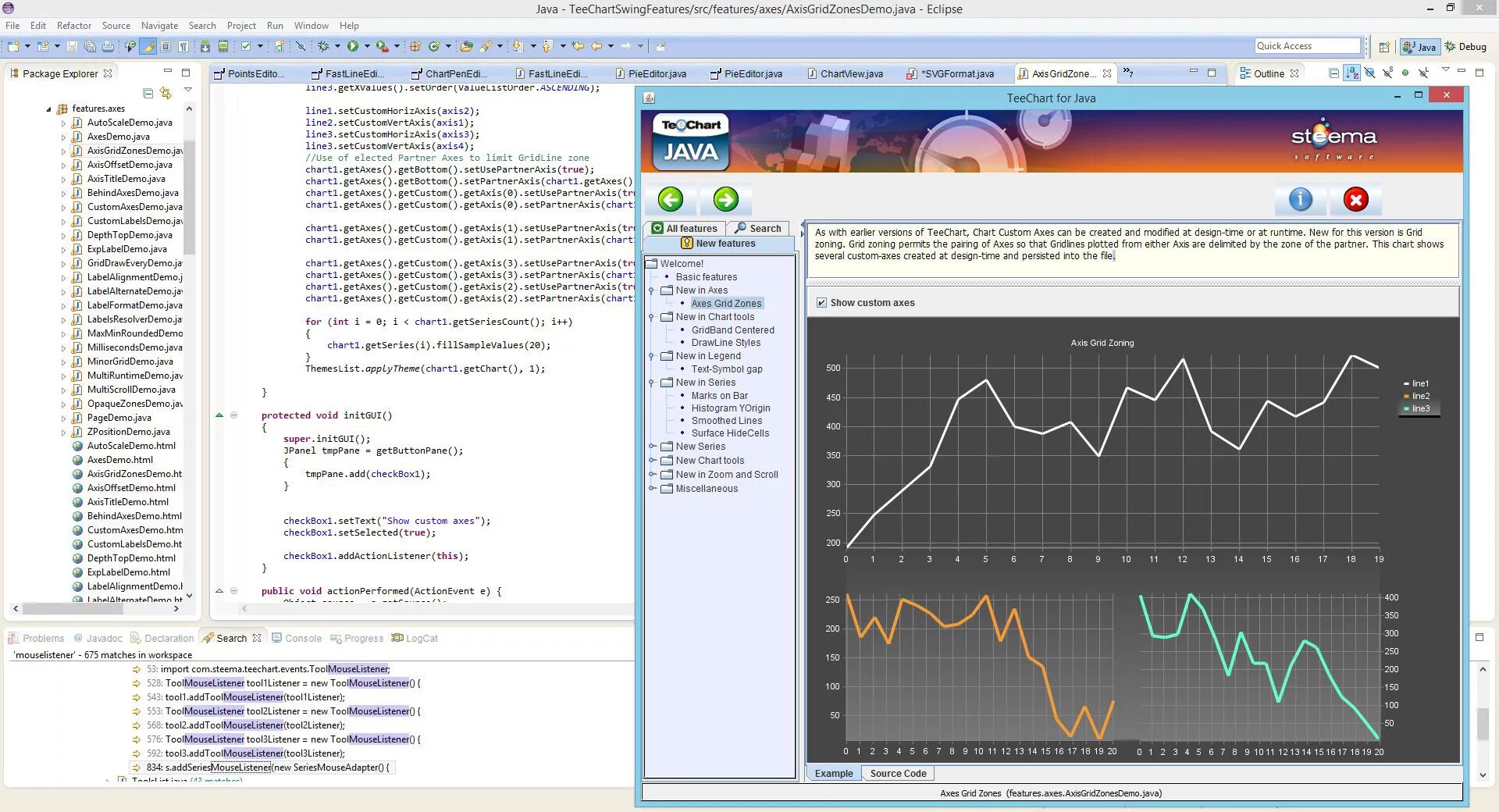 Chart java. Применения платформы java. TEECHART. 3 Axis Chart. Java demo