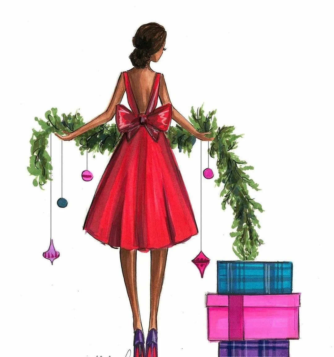 Новогодние иллюстрации fashion. Модные рисунки на новый год. Модные иллюстрации на новый год. Фэшн иллюстрация новый год. Модные рисунки на новый год.