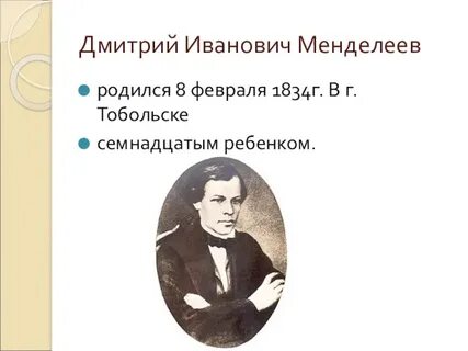 Менделеев родился