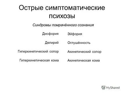 Острое психотическое состояние