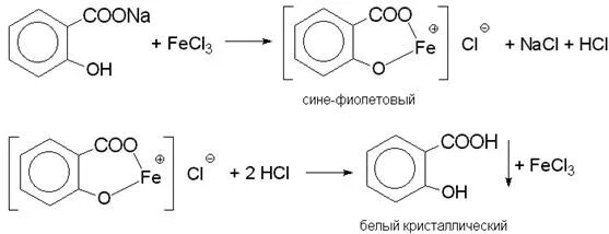Салициловая кислота подлинность. Салициловая кислота с хлоридом железа 3. Реакция салициловой кислоты с хлоридом железа. Салициловая кислота и хлорид железа 3 реакция. Салицилат натрия с хлоридом железа 3 реакция.