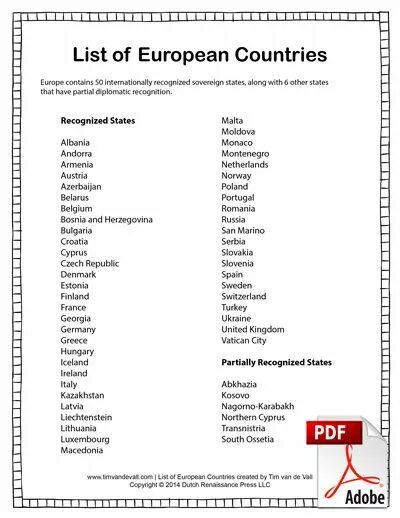 European Countries list. List of eu Country. Country список. Europe Countries in Alphabetical order. Eu pdf