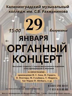 Органные концерты в кирхе