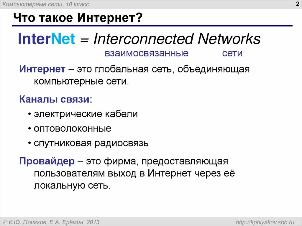 Что такое интернет 2 класс. Состав сети интернет. интерконнект. история развитее сети интернета.