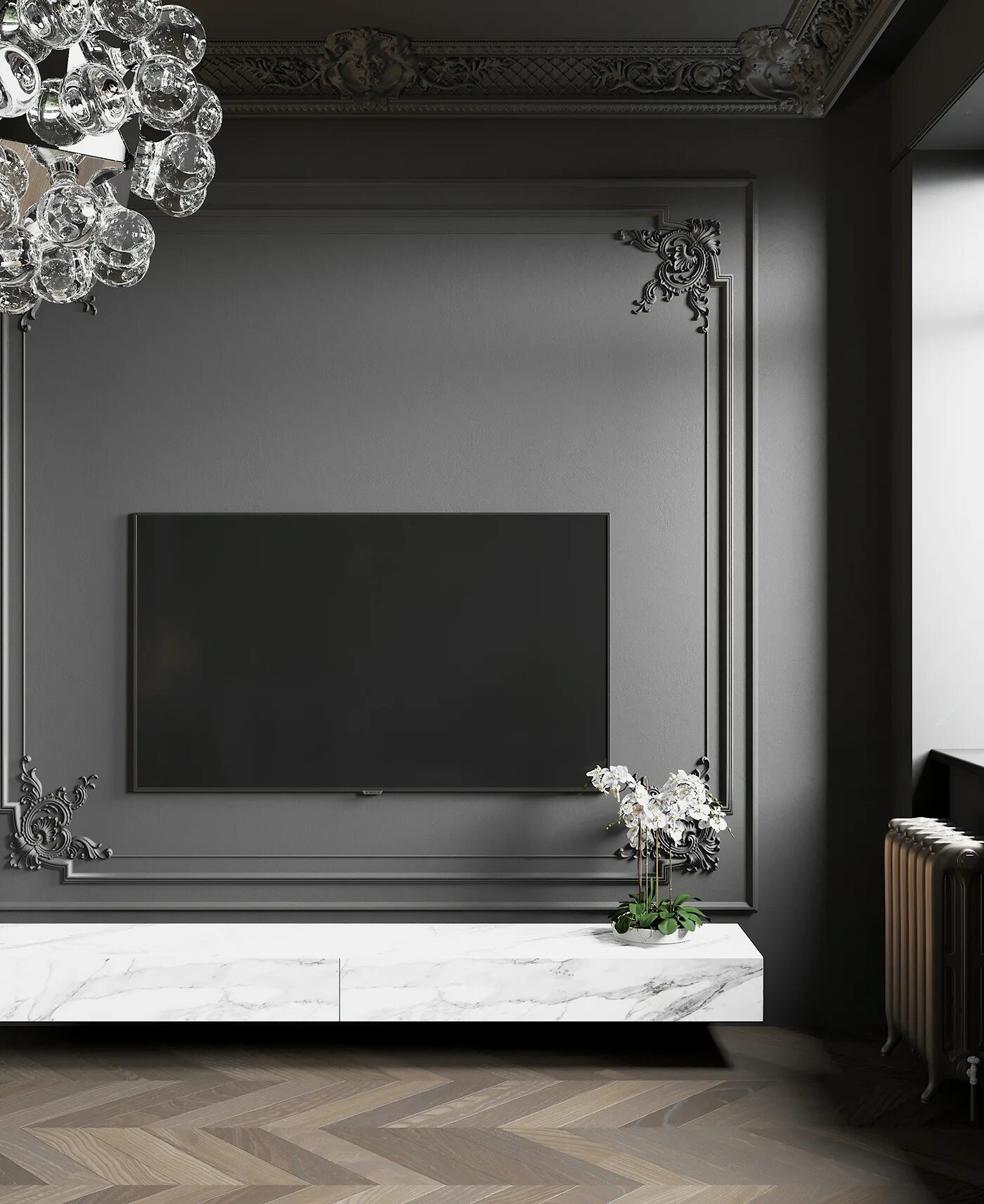 Молдинги для стен в интерьере гостиной. Лепнина decor dizayn. Стена с молдингами в гостиной. Молдинги на стене с телевизором. Молдинг под телевизор в интерьере.