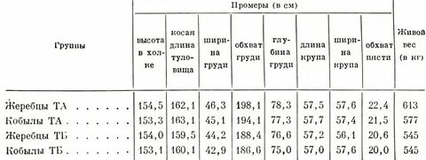 Таблица роста лошадей